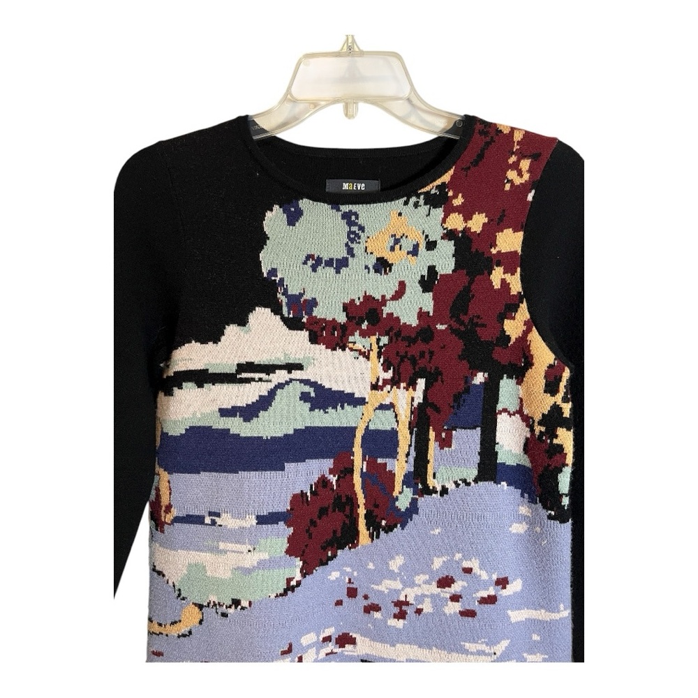 Maeve Anthropologie Scenic Woodland Winter sweater dress Size XX Small - Picture 3 of 11